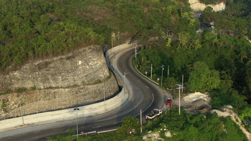 4k(24fps) Amazing view of snake road in a hill.