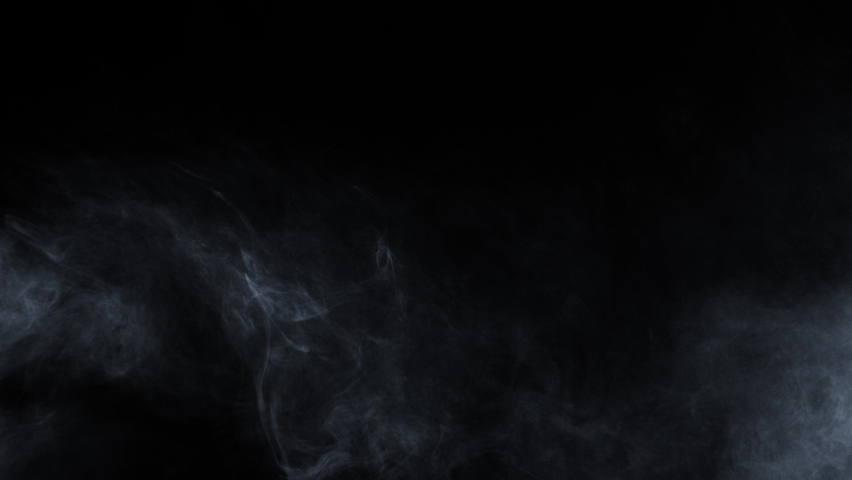 Soft Fog in Slow Motion on Dark Backdrop. Realistic Atmospheric Gray Smoke on Black Background. White Fume Slowly Floating Rises Up. Abstract Haze Cloud. Animation Mist Effect. Smoke  Royalty-Free Stock Footage #1088261019
