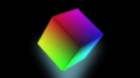 Rotating 3d cube with all colors