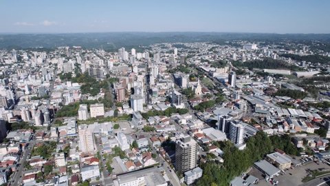 Aerial view of Bento Gonçalves, Rio Grande do Sul, Brazil. Famous touristic city in south of Brazil.