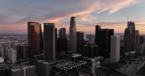 Los Angeles Downtown Cinematic Drone Footage of Top Aerial View. Cinematic Drone Footage of Top Aerial View.