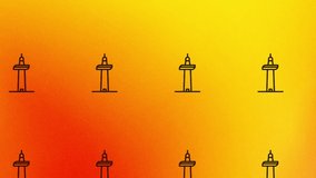 spinning lighthouse animation on orange and yellow