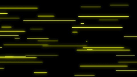 Futuristic Moving Neon Yellow Lines Animation. Abstract Geometric Background. Data Flow Concept.