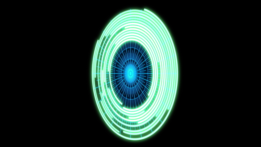 3D Arc Audio Reactive Equalizer Green Blue Y50 Degrees VJ Loop Animation | Shutterstock HD Video #1088278169