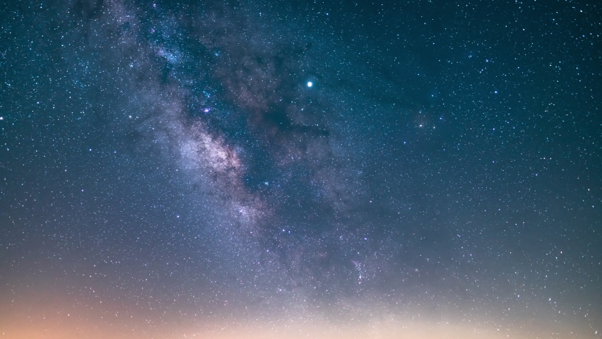 Startrails and Milky Way Galaxy Southeast Sky 35mm Above Mojave Desert California Astrophotography Time Lapse
