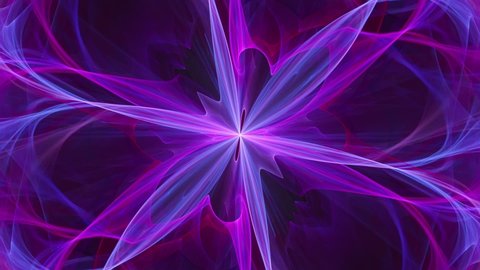 Fractal meditation spiral flower - abstract purple bloom - seamless looping, mystical kaleidoscope music vj streaming background.