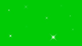 Stars shine effect on green screen background	