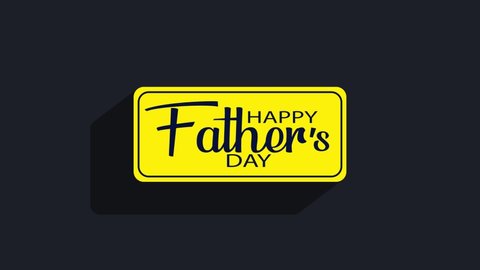 Happy fathers Day Banner Motion Animation. Modern Design with long Animated Shadow. Celebrate Father's day
