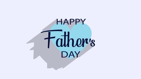  Happy fathers Day Design Animation with long Shadow on White Background. Trendy Motion Graphic to Celebrate Fathers Day