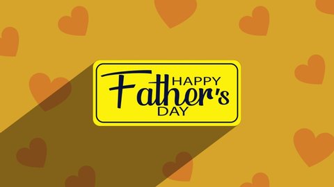 Happy fathers Day Design with long animated Shadow. Modern Motion Animation to celebrate Father's day