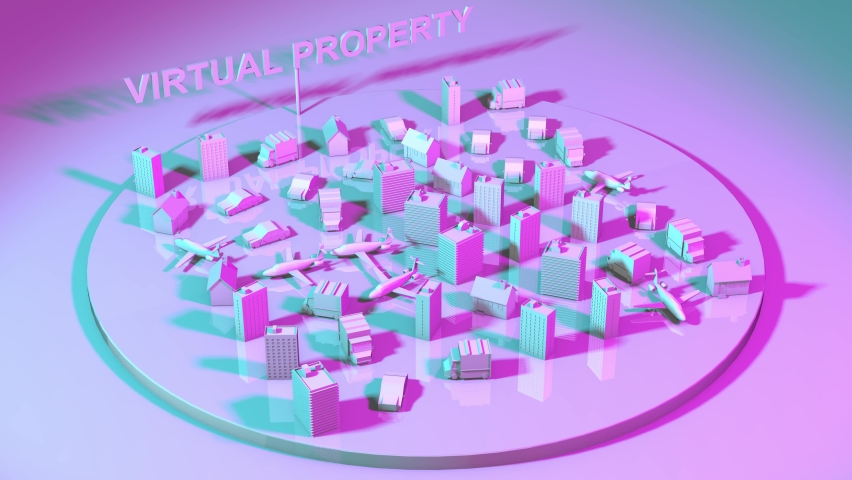 NFT virtual land NFTs is an ownable area of digital land on a metaverse platform Royalty-Free Stock Footage #1088302253