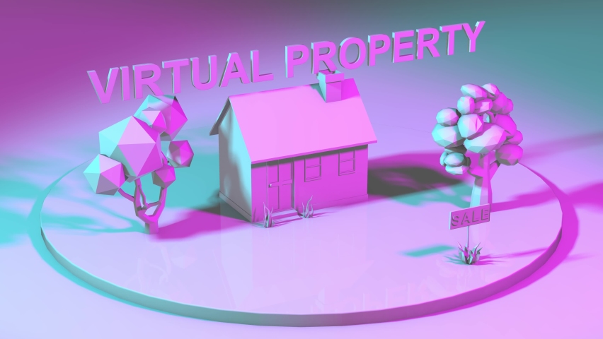 NFT virtual real estate digital land property blockchain metaverse platform Royalty-Free Stock Footage #1088302257