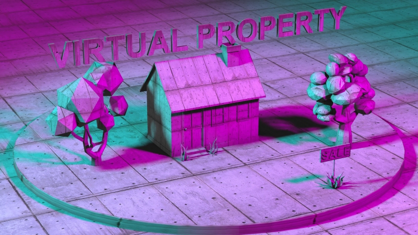 NFT Virtual real estate NFTs virtual metaverse land minted on the blockchain Royalty-Free Stock Footage #1088302259