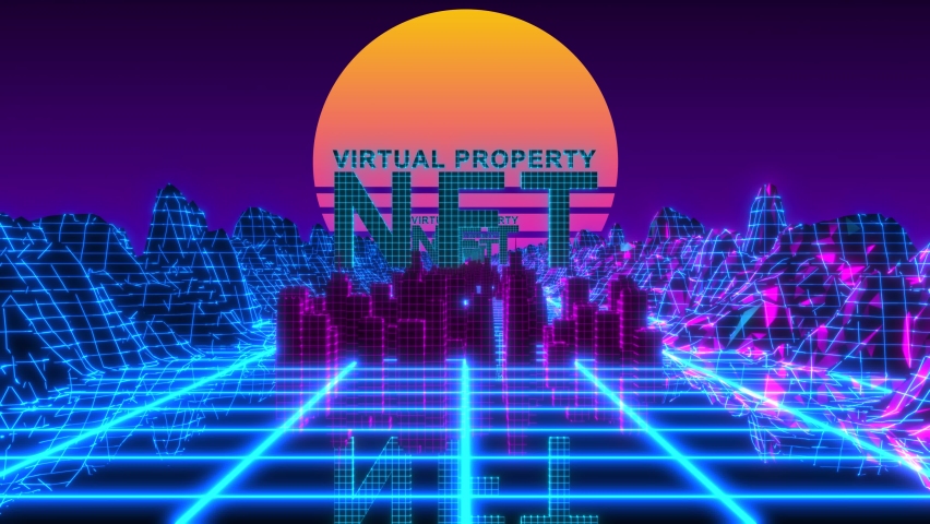 NFT Virtual property metaverse land minted on the blockchain NFTs technology Royalty-Free Stock Footage #1088302283