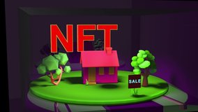 NFT virtual land NFTs is an ownable area of digital land on a metaverse platform - Powered by Shutterstock - Get 15% off with code: PIKWIZARD15