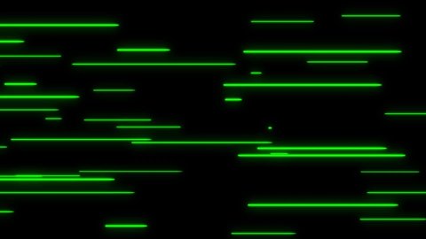 Abstract Directional Neon Green Lines Animation. Data Flow Concept.