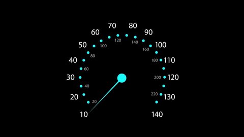 Vehicle speed meter animation in black Screen 4K Animation