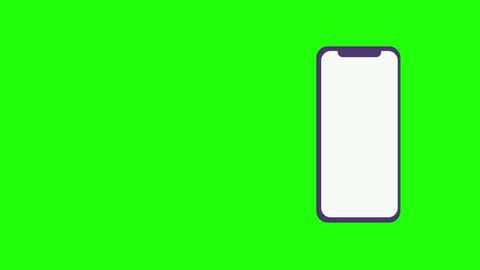 smart phone animation video on green background
