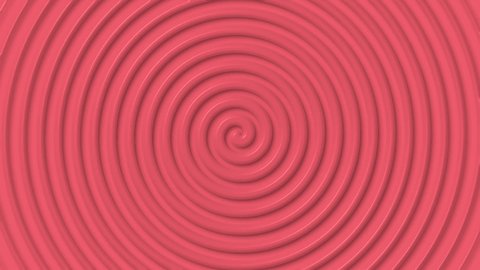Hypnotic Rotating Pink Spiral Animation. Abstract Striped Background. 4K
