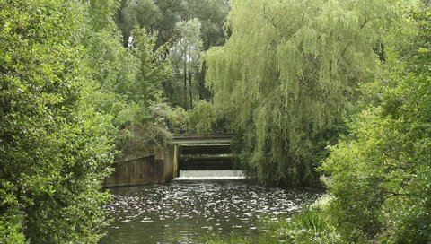 view of the weir of a watermill