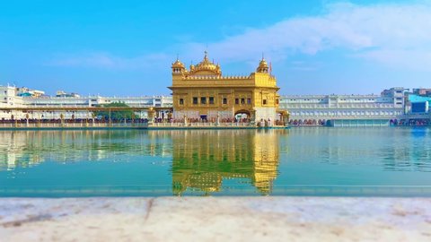 The Golden Temple, Harmandir Sahib, a Sikh temple in the town of Amritsar in Punjab State of India, Asia