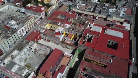 flying over the beautiful city of Puebla in Mexico