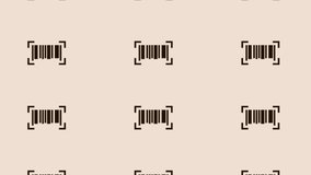 animation of barcode icon spinning on light pastel background