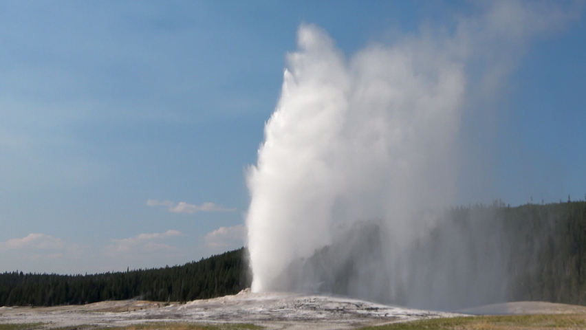 The famous Old Faithful Geyser in the Yellowstone National Park  | Shutterstock HD Video #1088326169