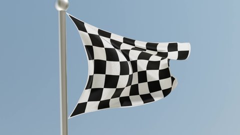 Checkered racing flag. Start race waving flag. Sports concept. 