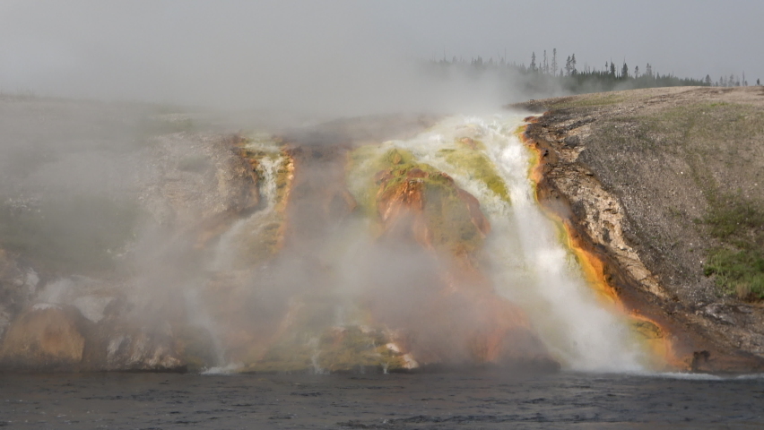 Water runoff the Midway Geyser Basin in the Firehole River, Yellowstone National Park	