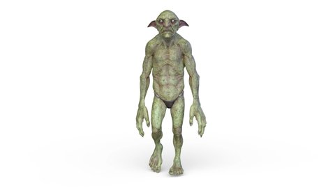 3D rendering of a walking goblin