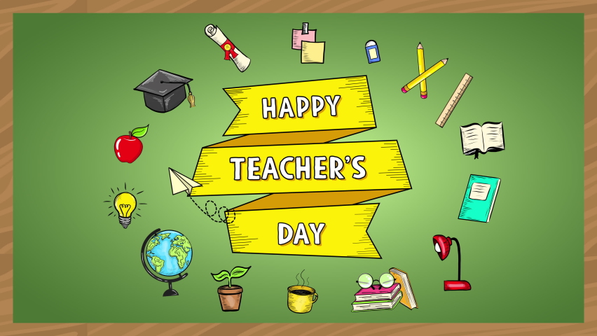 Happy 4k Animated Teachers Day Celebration Stock Footage Video (100% ...