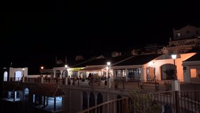 Frigiliana. Beautiful village of Nerja at Night. Malaga,Spain. 4k Video