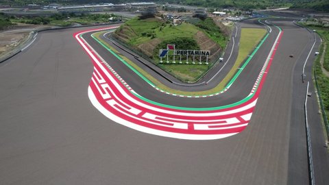 Lombok Indonesia 18 March 2022 : Indonesian GP. Grand Prix Circuit Pertamina Mandalika International Street Circuit in Lombok Indonesia.