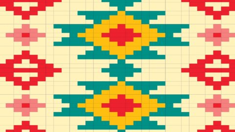 Embroidered old handmade cross-stitch ethnic Ukraine pattern. Geometric ethnic pattern seamless or tribal pattern.