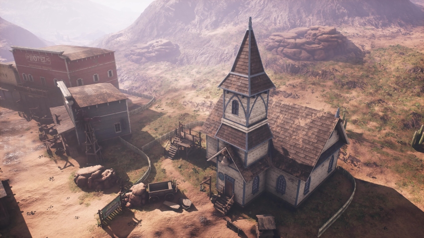 super cool old west town scene 