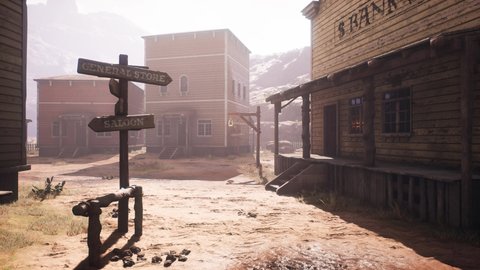 super cool old west town scene 
