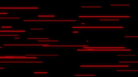 Moving Glowing Neon Red Lines Animation. Abstract Background. Data Flow Concept.