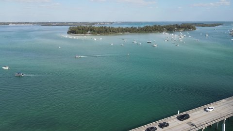 Sarasota, Florida, aerial heading to boating bliss