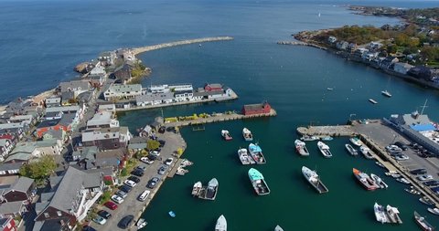 Rockport Harbor Aerial in New England