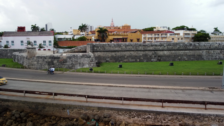Aerial view of the Historical Center in Cartagena Colombia