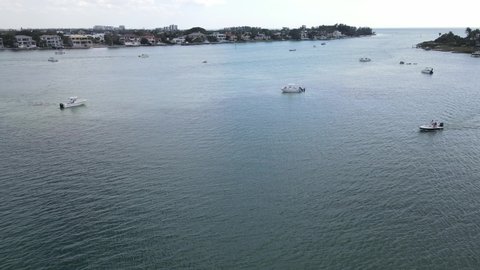 aerial twisting to Lido Shores and to the New Pass Bridge in beautiful Sarasota, Florida