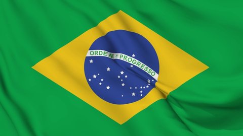 Brazil flag video. 3d  flags Slow Motion video. Brazil flag Blowing Close Up. Brazil flag Motion Loop HD resolution Brazil Background.	