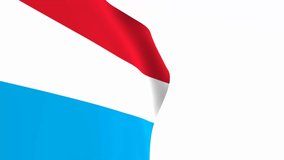 Luxembourg flag video. 3d Luxembourg Flag Slow Motion video. the national flag fluttering freely Inside white background. Full HD resolution video. close-up view.