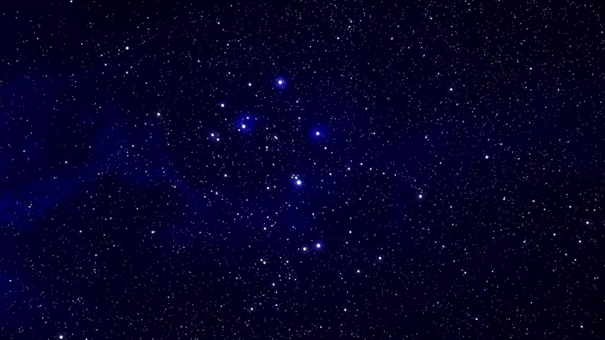 Animation of M45 Pleaides star cluster with twinkling stars. Royalty-Free Stock Footage #1088370913
