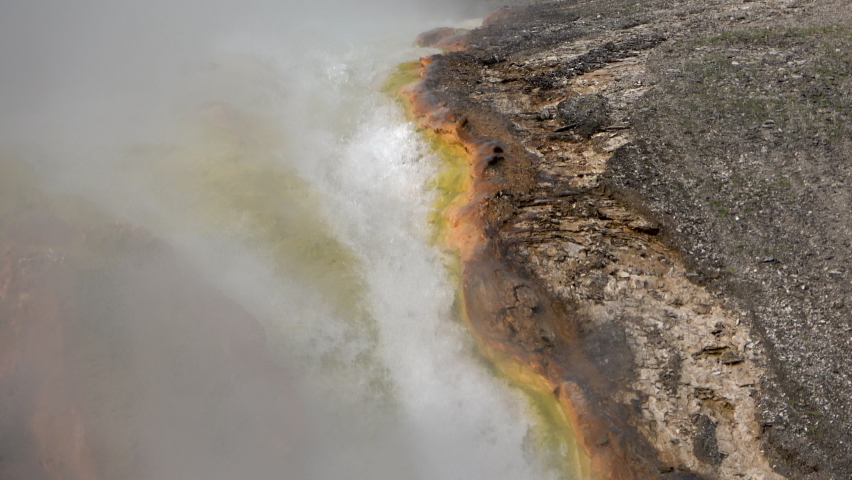 Water runoff the Midway Geyser Basin in the Firehole River, Yellowstone National Park