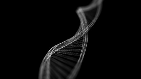 Dna genome rotating seamless animation. Bio genetic medical science. Gene helix model 4k motion background. Molecular biology future concept.