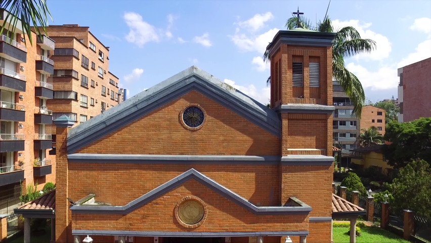 A church in the middle of a residential area in Medellin Colombia