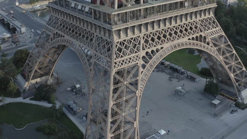 Eiffel Tower Aerial, Cinematic sunrise, Drone Paris, France | Shutterstock HD Video #1088384181