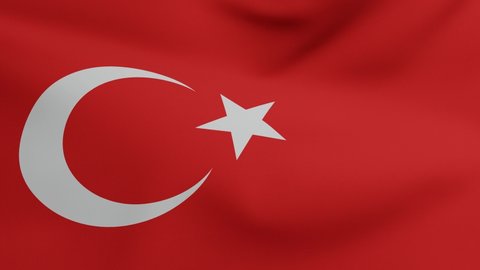 National flag of Turkey original size and colors 3D Render, Turkish flags textile featuring star and crescent, al bayrak or as al sancak in Turkish national anthem, Ottoman flag in Turkish Flag Law